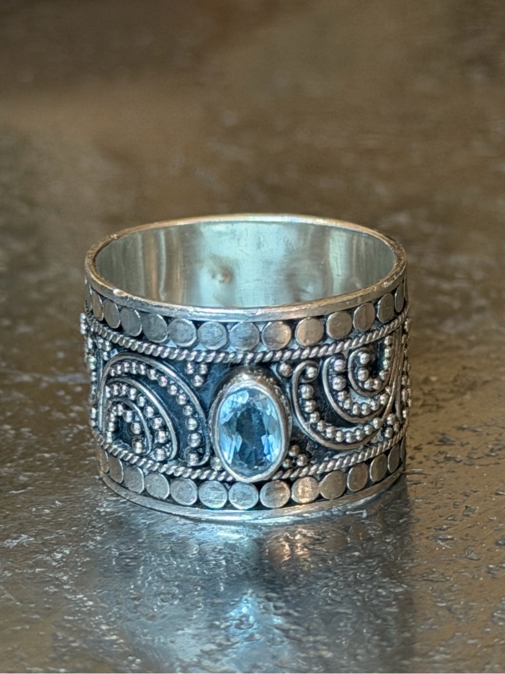 Aquamarine Sterling Silver Statement Ring